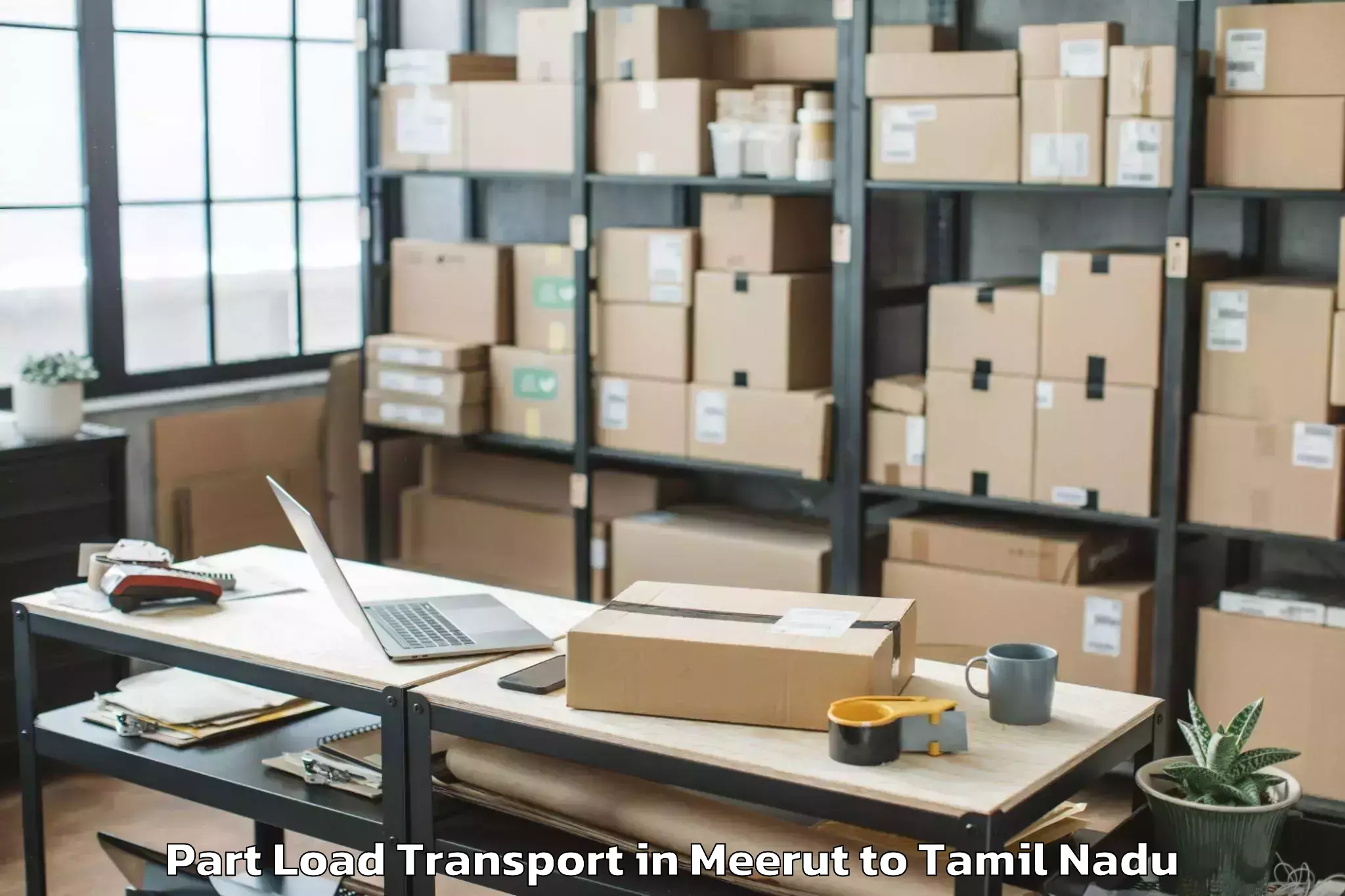 Top Meerut to Pudukkottai Part Load Transport Available